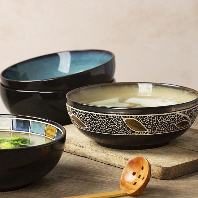 Japanese-Korean Kiln-changed Glaze Soup Bowl Collection
