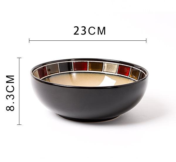 Red Grid Soup Bowl (9-inch)