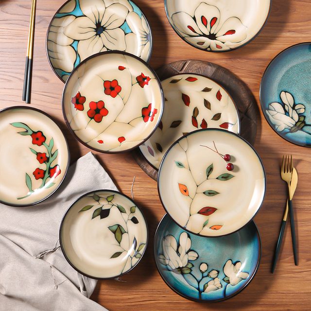 European Underglaze Hand-painted Ceramic Plate Collection