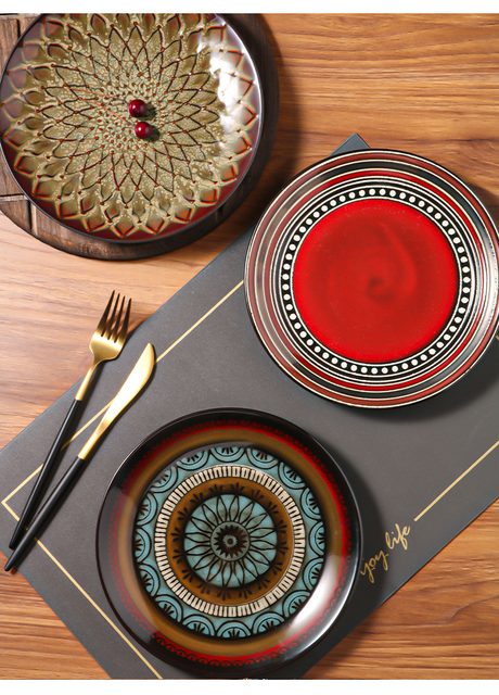 European Underglaze Hand-painted Ceramic Plate Collection