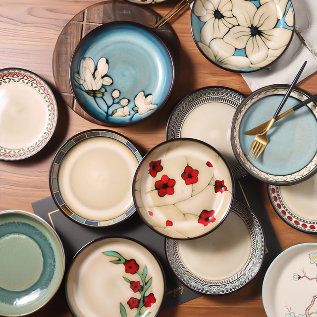 European Underglaze Hand-painted Ceramic Plate Collection
