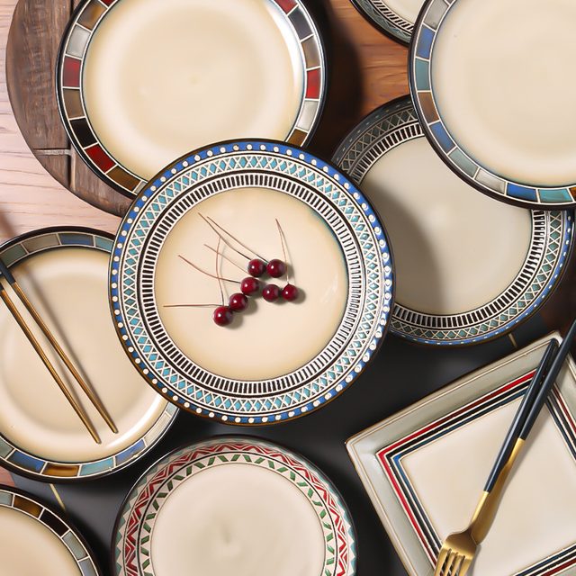 European Underglaze Hand-painted Ceramic Plate Collection