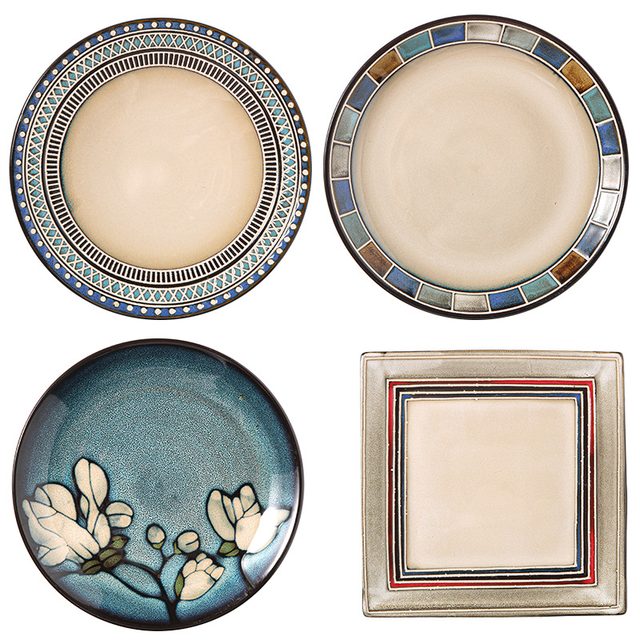 European Underglaze Hand-painted Ceramic Plate Collection