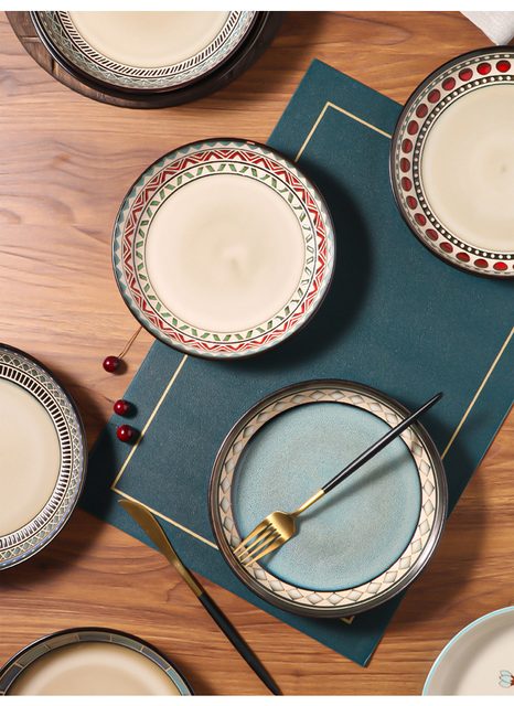 European Underglaze Hand-painted Ceramic Plate Collection