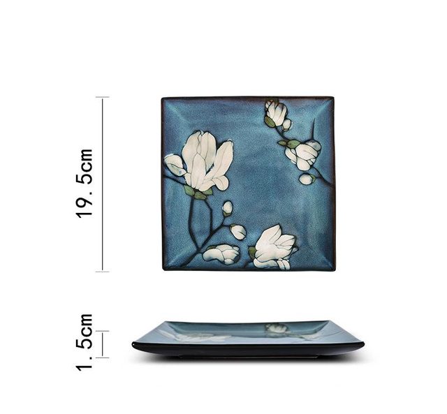 Magnolia Flower Square Plate