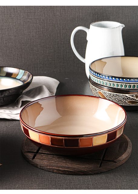 Chinese Kiln-changed Reactive Glaze Hand-painted Ceramic Soup Bowl Collection