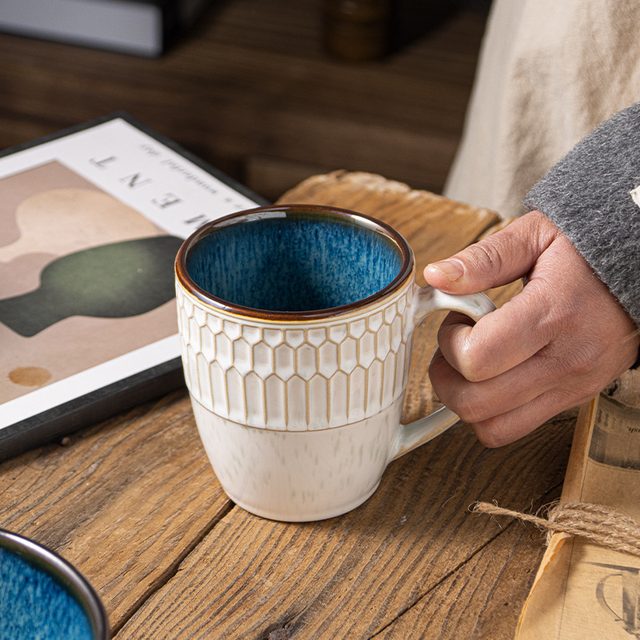 European Xinhui Blue Kiln-changed Glaze Dinnerware Set