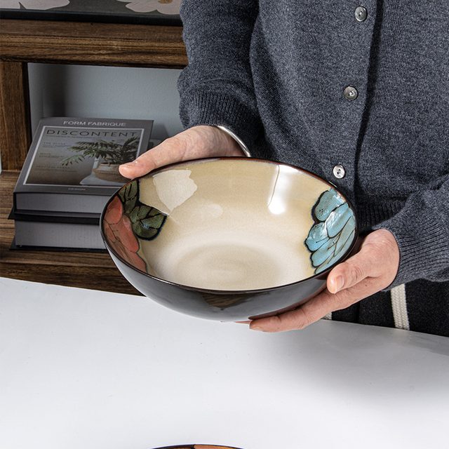 American Tri-color Flower Kiln-changed Glaze Dinnerware Set