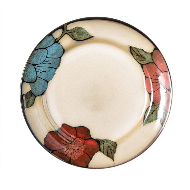 American Tri-color Flower Kiln-changed Glaze Dinnerware Set