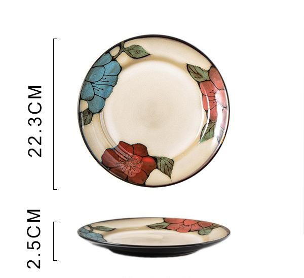 Tri-color Flower Flat Plate (8.8-inch)