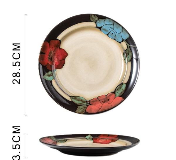 Tri-color Flower Flat Plate (11-inch)