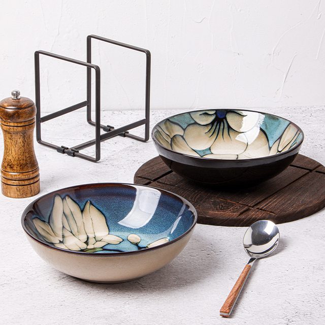 European Style Underglaze Hand-Painted Ceramic Soup Bowl
