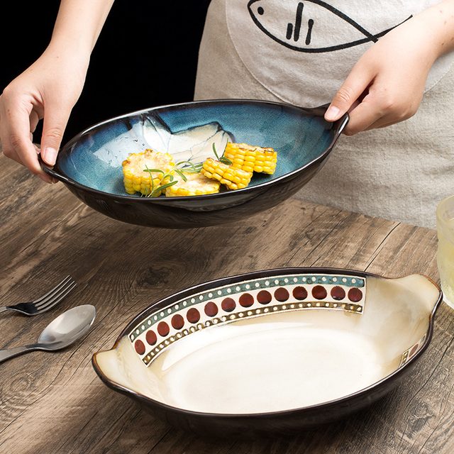 European Kiln-changed Underglaze Ceramic Fish Plate Collection