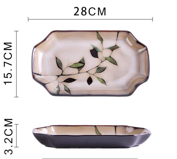 Bamboo Leaf Octagonal Fish Plate