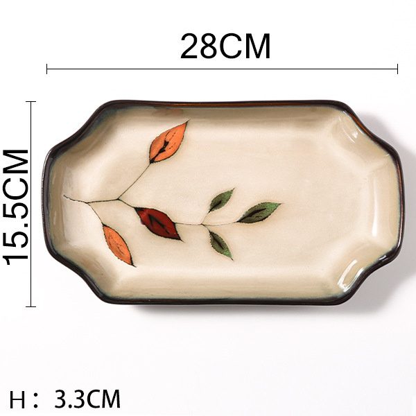 Colorful Leaf Octagonal Fish Plate