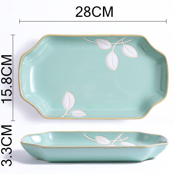 Green Orange Octagonal Fish Plate